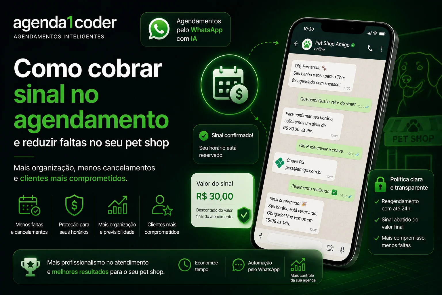 Como cobrar sinal no agendamento sem perder clientes