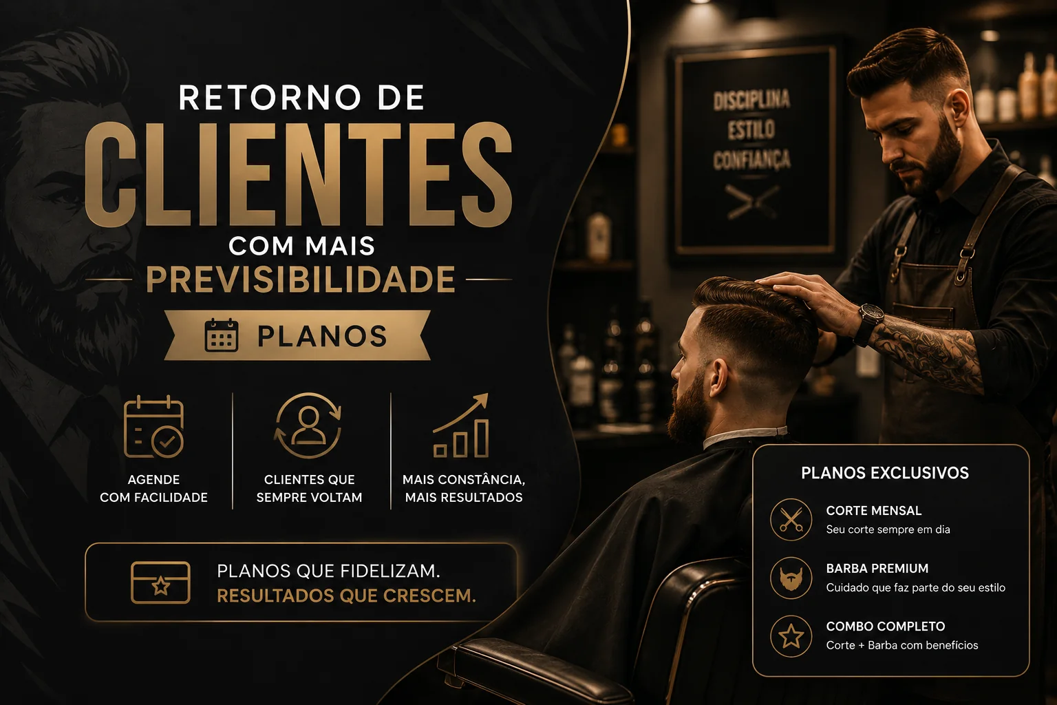 Barbearia com agenda organizada e retorno de clientes
